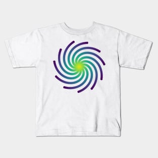 Galaxy Spiral | Dark Peacock Yellow Green Blue Kids T-Shirt